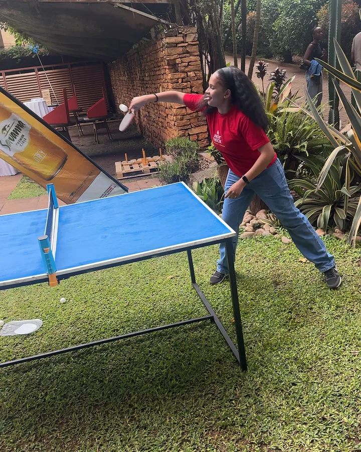 Table tennis by the pool
