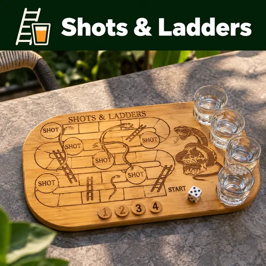 Shots & Ladders drinking board game — Hot Deck